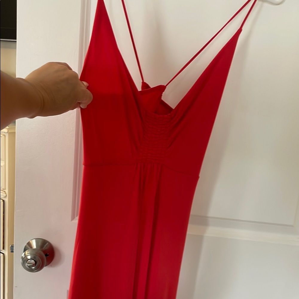 Express Red Spaghetti-Strap Slinky Dress - Women